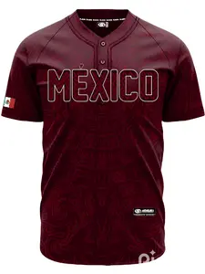 Aztec Burgendy Mexico Jersey - Men's Breathable Baseball Jersey, High-Quality Fabric for Versatile Wear, Ideal for Various Occasions