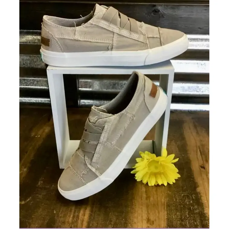 Blowfish Marley Women's Washed Canvas Laceless Slip-On Sneaker with Frayed Details, A Unique Style for Everyday Walking