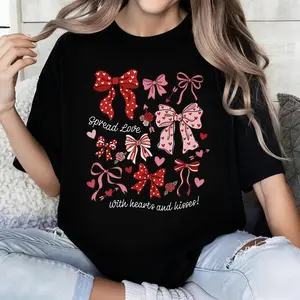 Valentines Day T-Shirt: Cute Coquette Hearts T-shirt, Galentines Gift for Best Friend, Trendy Valentine Top for Women