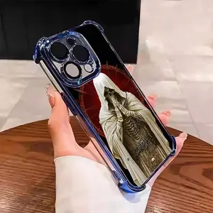 Dead Santa Muerte Pattern Phone Cases for iPhone 17 Pro Max 16 15 Plus 14 13 Pro 12 11 Samsung S26 Plus S25 Ultra S24 FE S23 S22, Four Corners Anti-Fall Transparent Casual Soft Silicone Phone Cases