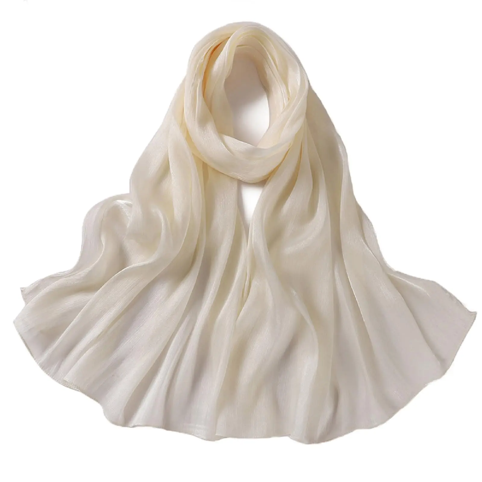 Women Hijab Head Scarf Lightweight Shimmer Scarves Crepe Wedding Shawls And Wraps For Evening Dresses Shiny