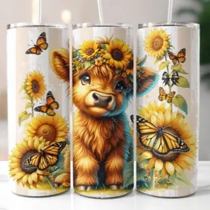 Highland cow | 20oz sublimation transfer print out (TRANSFER ONLY, NOT A FINISHED TUMBLER)
