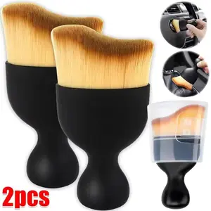 Car Air Vent Cleaning Soft Brush with Casing Car Interior Cleaning Tool Artificial Car Brush Car Crevice Dusting Car Detailing