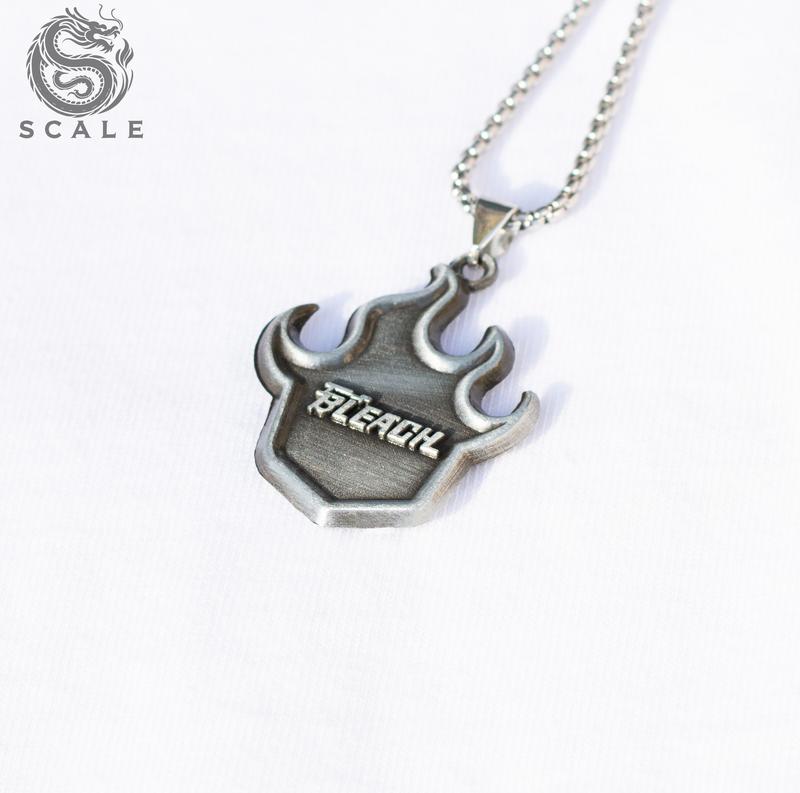 BLEACH Anime Hollow Mask Flame Pendant Necklace | Arrancar Cosplay Jewelry for Fans