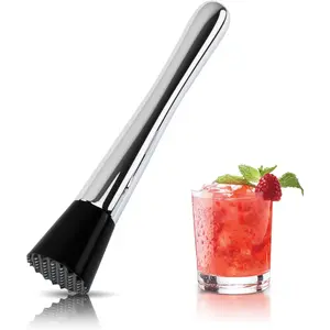 Muddler for Cocktails,8" Cocktail Muddler for Lemonade,Stainless Steel Bar Accessories Tools for Mojitos Fruit Drinks,Dishwasher Safe Muddlers Bar Tool. TNCO