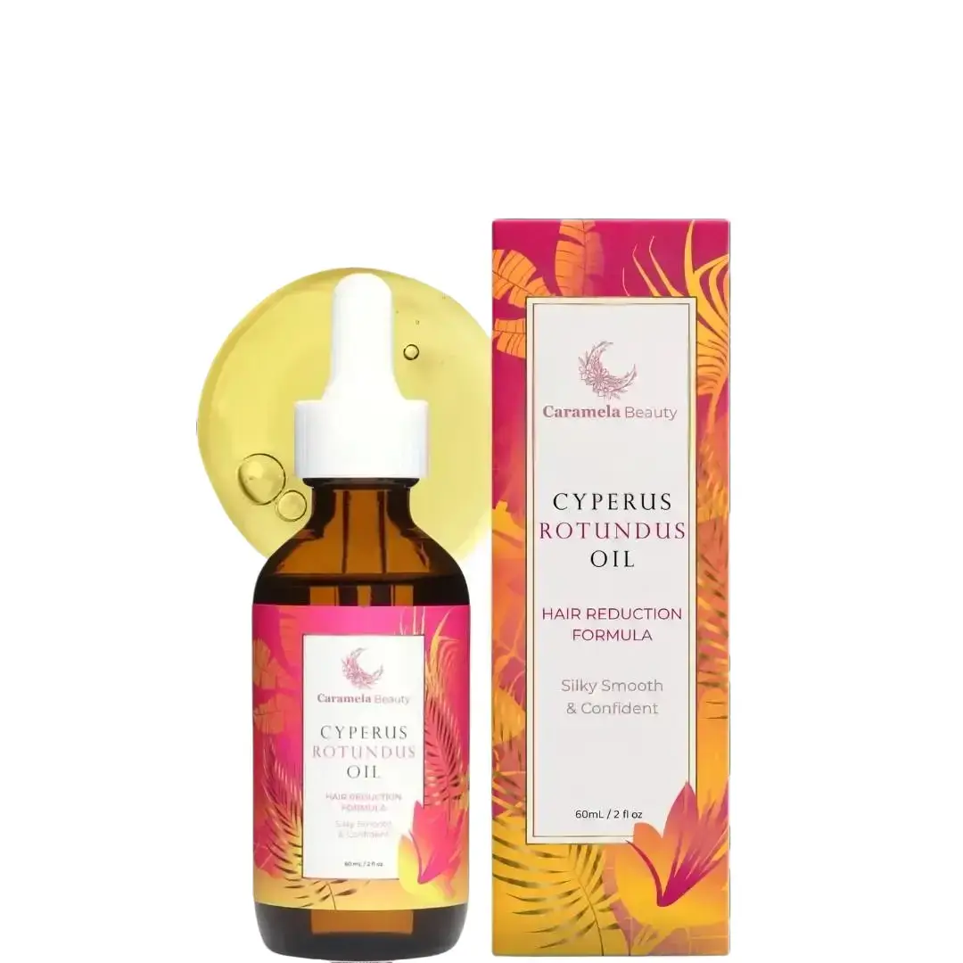 Caramela Beauty Cyperus Rotundus Oil - Moisturizing Hair Inhibitor Oil, Daily Body Care Cosmetic Beauty Product for Sensitive, Breakout-Prone Skin, Ingrown Hair & Razor Bump Care, 60ml/2oz Naturally Derived Gentle Formula
