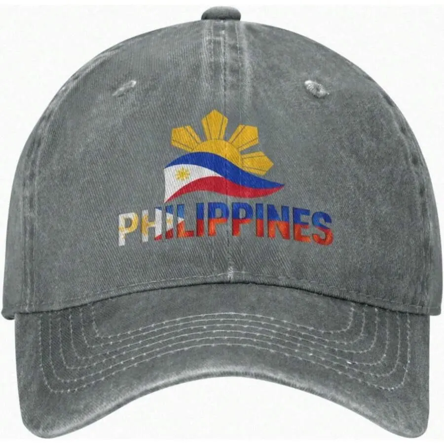 Philippine Flag Sun and Stars Graphic Trucker Hat - Casual Cotton Baseball Cap, Casual Hat for Sports, Outdoor Activities, Classic Baseball Cap, High Quality Hat