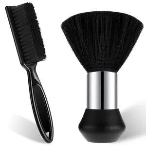 2Pcs Professional Barber Neck Duster Brush, Soft Hair Cutting Cleaning Brush Stylist Styling Tool for Removing Hair Around Neckline Ears Salon Home