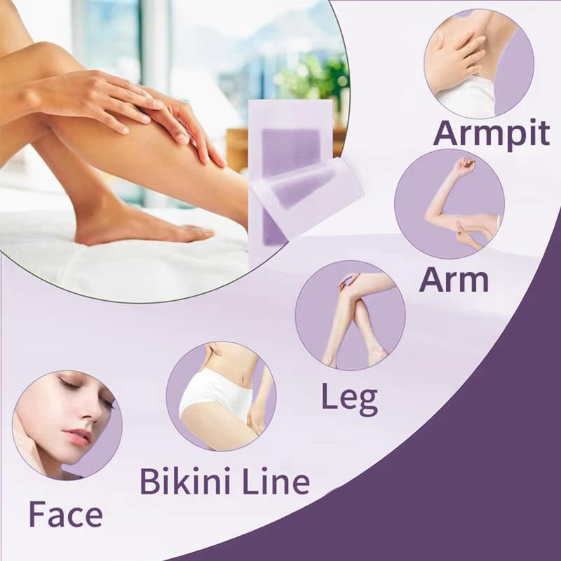 10PCS Wax Strips for Hair Removal, 1-Minute Hair Removal Waxing Kit for Women, Double-Sided Design Wax Strip for Face Arms Legs Chest Back Bikini/Brazilian Full Body Waxing Strips & 2 Oil Wipes - Easy to Use