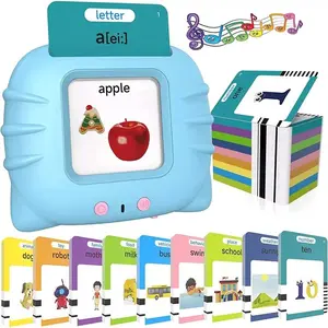 1 box of English learning machine puzzle toys for children's early education, speaking machines, reading tools, talking flash cards, visual text games, (with built-in lithium-ion battery, equipped with charging cable