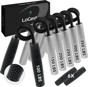 Logest Metal Hand Grip Set, 100LB-350LB 6 Pack 50LB-350LB 7 Pack No Slip Heavy-