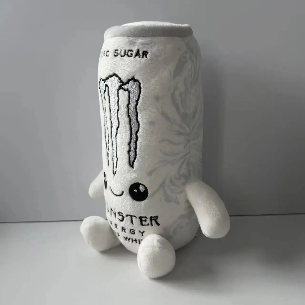 New Simulation White Energy Drink Can Shaped Zero Sugar Theme Doll Desktop Ornament Holiday Gift For Fans