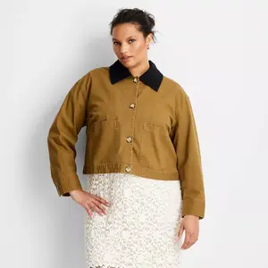 Women's Cropped Chore Jacket - Future Collective Khaki XXL