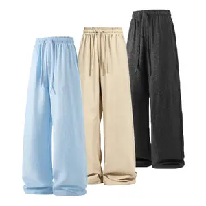 3-pack unisex summer lightweight retro wide-leg pants, cool and comfortable fabric, lightweight loose fit, suitable for casual wear in summer, the beach, everyday outfits, and various occasions.