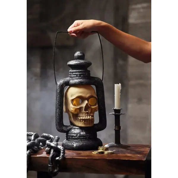 Light Up Spooky Skull Lantern Decoration