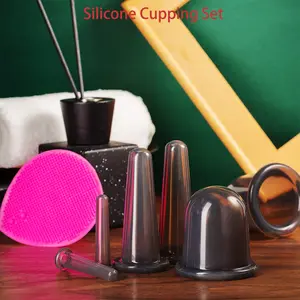 7-Piece Silicone Facial Cupping Set, Vacuum Massage Cups, Gua Sha Fat Cups, Ideal for Body, Face, Neck, Back, Eyes, Body Care, Facial Cupping Tool, Vacuum Cupping Instrument