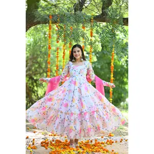 Pink Flora Anarkali
