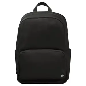 Lululemon Everywhere 22L Nylon Backpack with Metal Logo Zip Closure – Unisex, Minimalist Style, Black