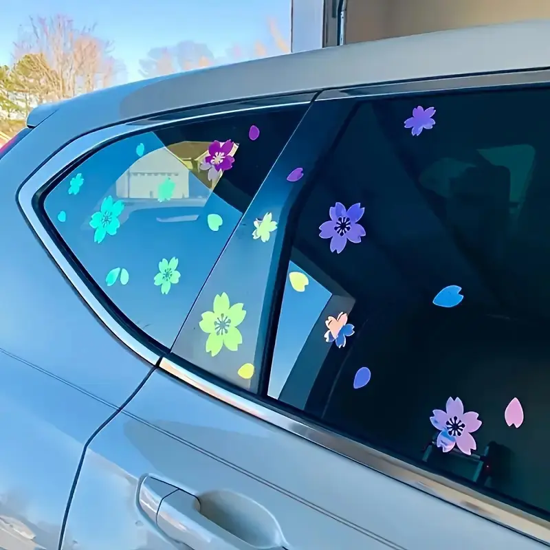 27 Cherry Blossom Car Stickers, Car Decorative Sticker, Waterproof Scratch Cover Decoration Suitable for Motorcycles and Electric Vehicles, Cherry Blossom Design, Body Stickers