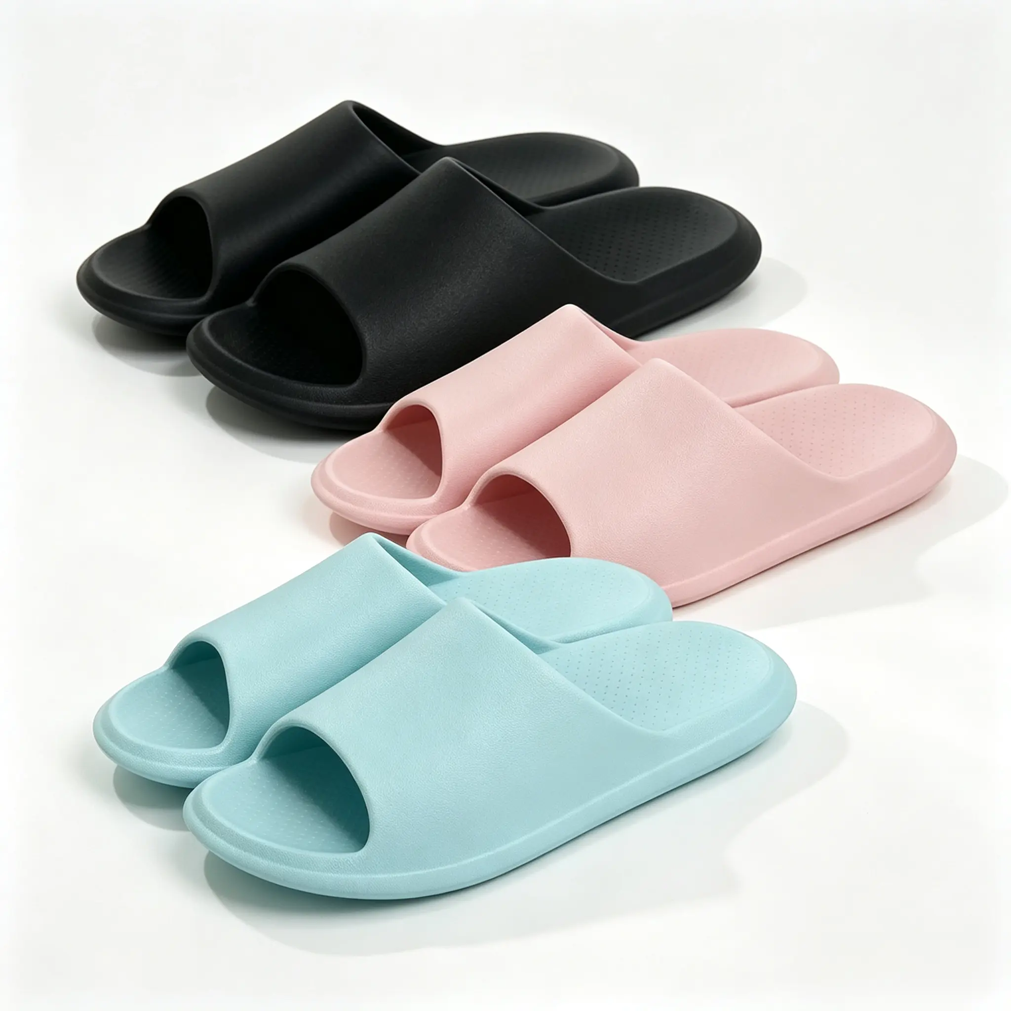 Unisex Cushioned Cloud Slides, Slip On EVA Foam Platform with 1.4-Inch Thick Sole, Waterproof & Anti-Slip for Indoor & Shower Use, Cloud Embellish, Ankle, Housewear, Open Toe, Ethylene Vinyl Acetate (Eva), Casual, Indoors, Slipper, Footwear, Soft