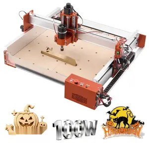 CNC Router Machine, 100W Spindle, 3-Axis Wood Engraving Milling Router with 15.75 x 15.75 x 3.74 in Working Area, Linear Rails, Aluminum Alloy Frame, High Rigidity for Wood, Acrylic, Plastic Carving and Cutting