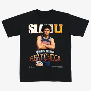 SLAM U "Brayden Burries Heat Check" Basketball Graphic T-Shirt – Arizona Inspired College Basketball Fan Tee with Vintage Athlete Design