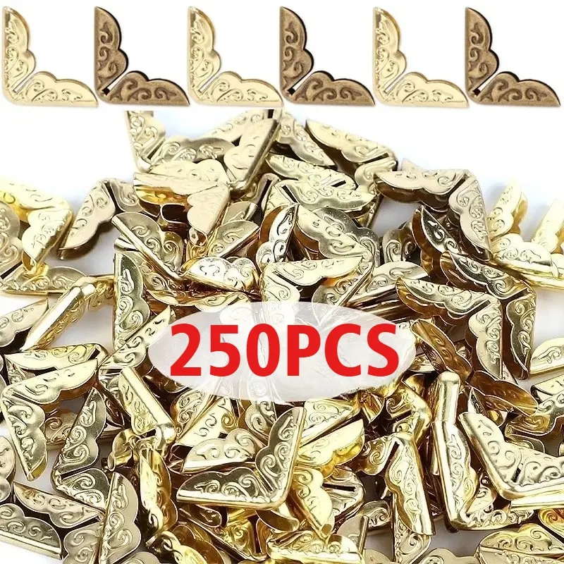 250PCS Photo Corner Protectors Albums Menus Books Folders Scrapbooking Edge Metal Corners Decoration Crafts Office Supplies