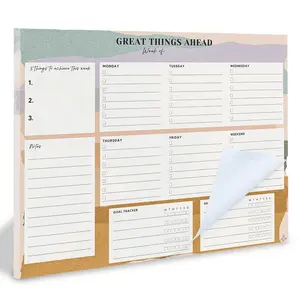Weekly Planner Pad Tear Off - 52 Undated Weekly Planner, 8.5" x11", Weekly Daily To Do List Notepad, Full Year Productivity Planner, Weekly Desk Planner Notepad, Work Planner (Dino)
