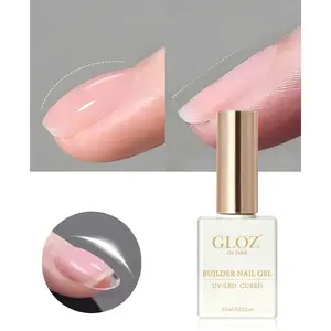GLOZ 7-in-1 Clear Builder Gel for Nails Rubber Base Extension Strengthener Thickening Gel Rhinestone Glue LED Cured DIY Manicure Nail Polish