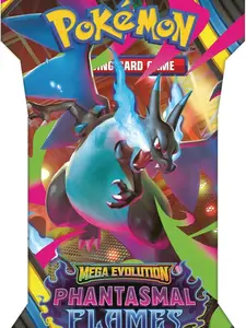 Pokemon TCG Mega Evolution Phantasmal Flames Sleeved Booster Pack/ Mini Card Binder Combo