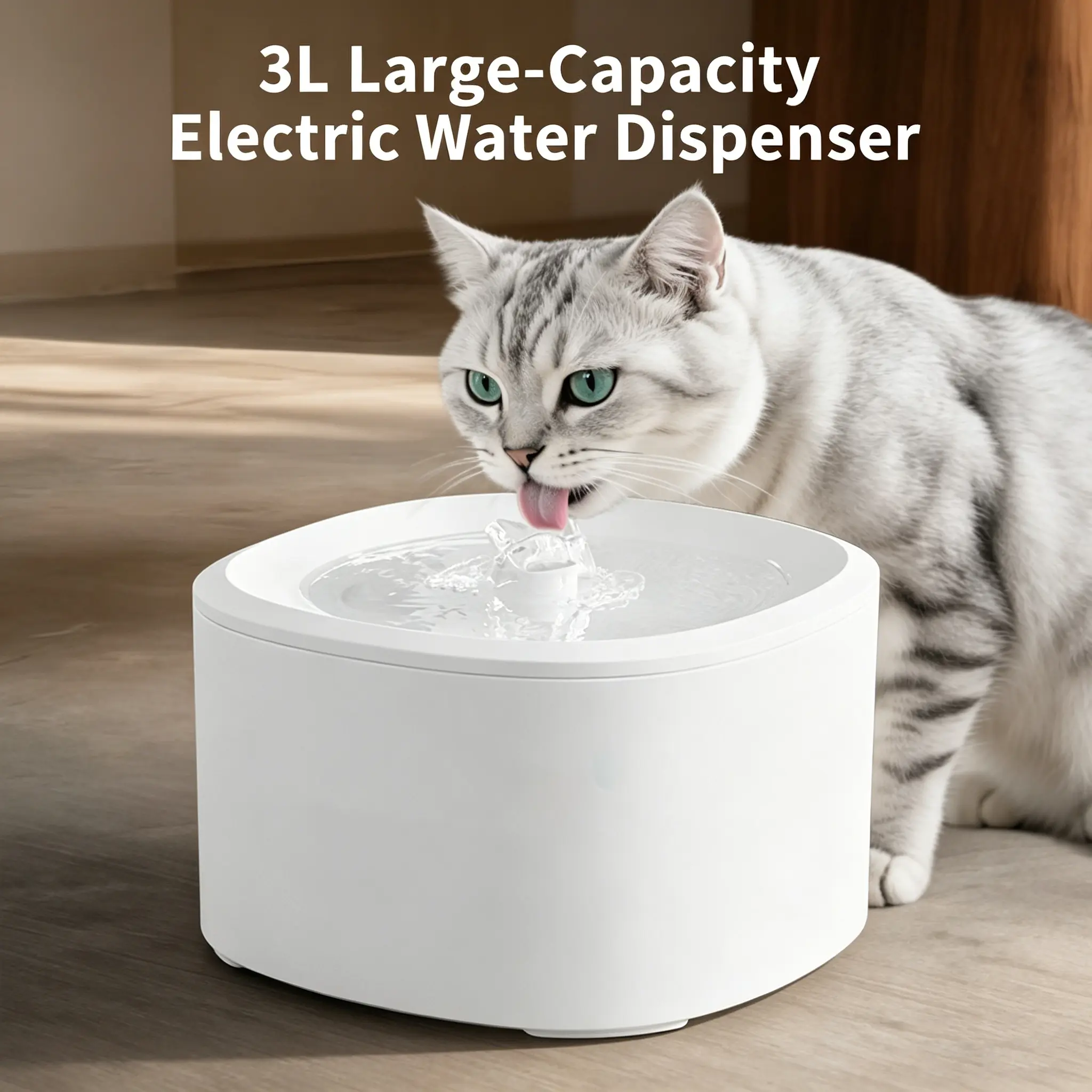 3L Ultra-Quiet Automatic Pet Water Fountain - Electric Water Dispenser for Cats, Dogs