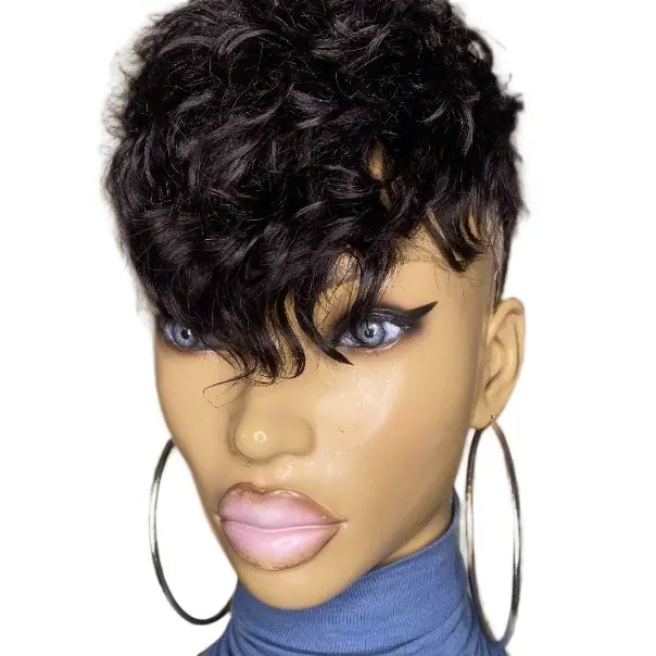 SANTANA Quick Weave "Topper”  Curly Pixie Mohawk Human Hair Extensions & Pieces Natural Look Easy Application