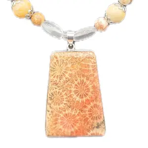 Natural Crystal Jewelry Sets ️- Fossilized Coral, Australian Jasper, Clear Quartz Orange Agate