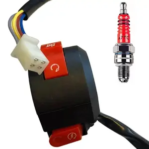 LEFT Kill Start Switch 4 Wires for TAOTAO 110cc 125cc ATV CHEETAH TFORCE Boulder B1 with A7TC Spark Plug