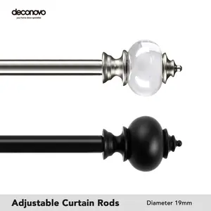 Curtain Rod — Deconovo Decorative Adjustable Single Window Curtain Rod Set showerrod