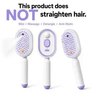 Cloudmades Electric Spray Air Cushion Massage Comb | Self-Cleaning Anti-Tangle | Essential Oil Mist Hair Care Comb | Anti-Static Volumizing Aromatherapy Comb