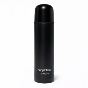 Stainless Steel Vacuum Flask Thermos Bottle for Coffee, Tea & Hot or Cold Drinks - Silver / Black