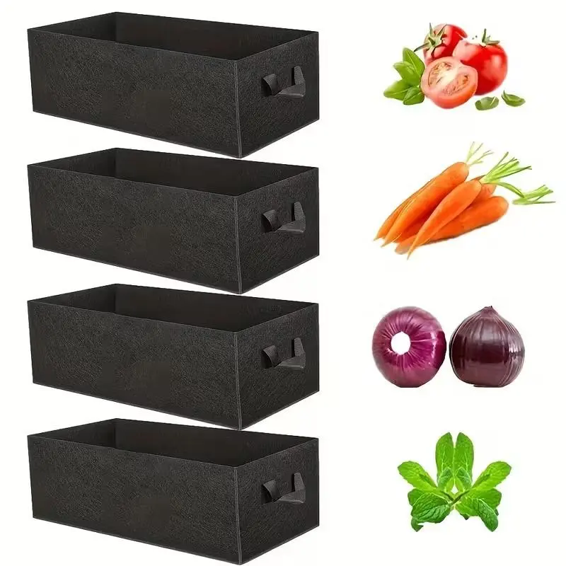 4-Pack Durable Non-Woven Plant Pots, 10-Gallon Heavy-Duty Grow Bags with Handles, Heavy Duty Planter, Ideal for Vegetables, Flowers, Fruits, Indoor & Outdoor Gardens, Planting Bags