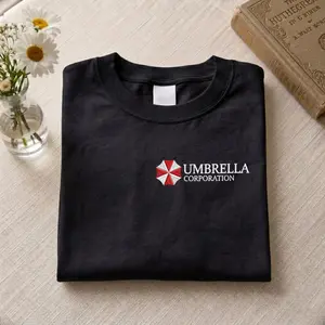 Umbrella Corporation Embroidered T-shirt, Vintage Residence Evil Zombie Video Game Shirt, Game Resident Evil 9 Sweatshirt, Leon Kennedy Tee, Horror Game Gifts