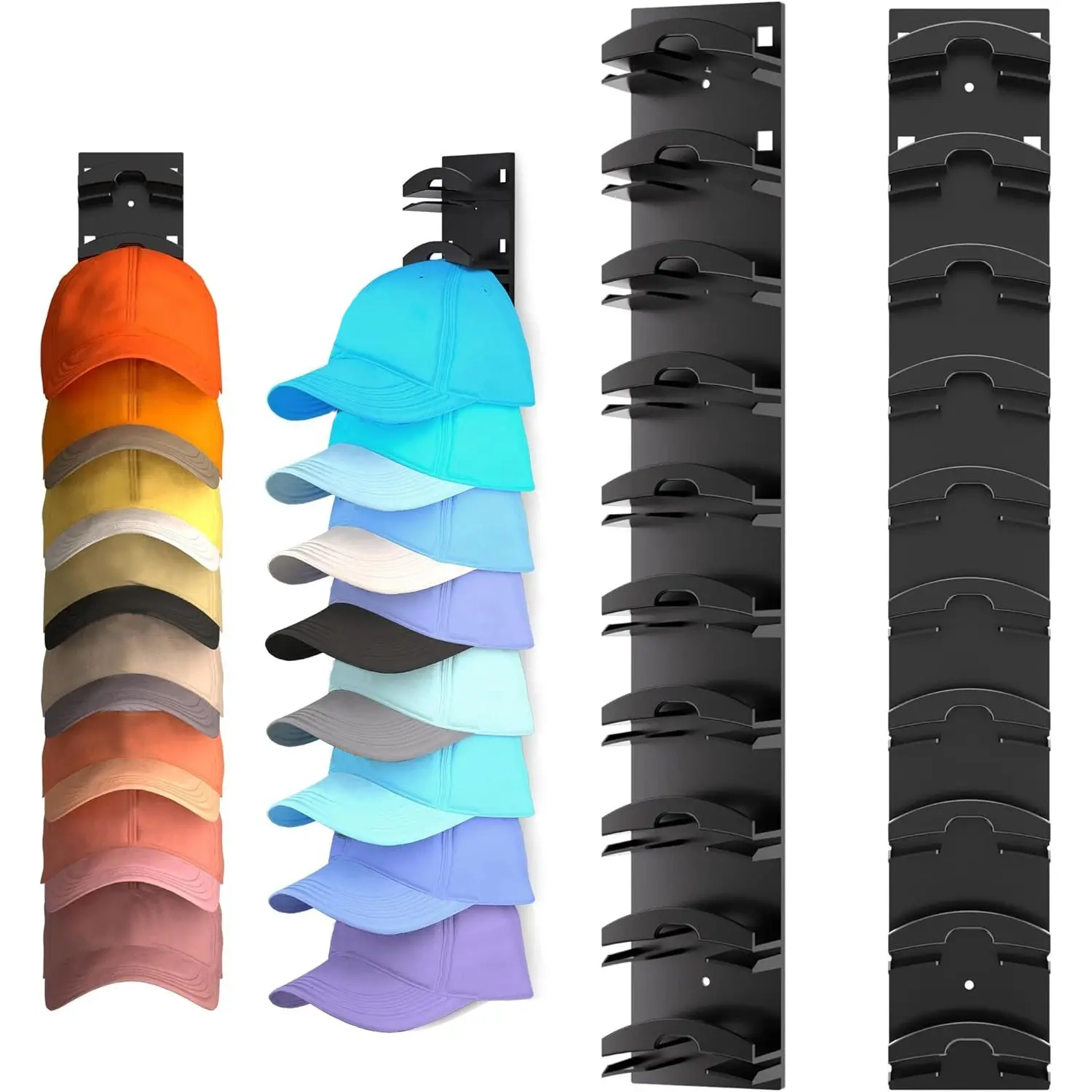 2 Hat Wall-Mounted Multi-Layer Storage Rack, can hold 20 hats. The hanging storage rack is suitable for wardrobe doors and wall decoration. Hat Organizer Installation