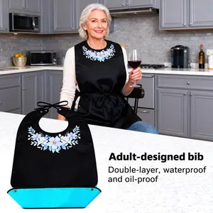 Adult Waterproof Bib for Eating, Elderly Feeding Bib, Anti-Slobbering Apron, Senior Care Dining Bib, Durable & Comfortable Design