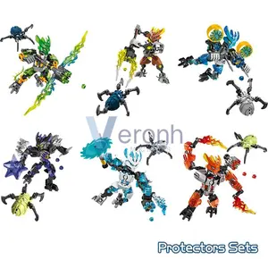 Protector Series Bionicle Warriors Collection Building Blocks Onua Kopaka Tahu Master Anime Action Figures Bricks Toy Kid Gift