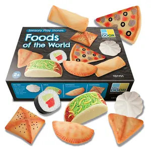 Yellow Door US  Foods of the World Sensory Play Stones for Grade PK Plus, Multi Color