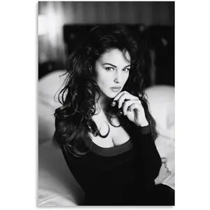No Framed, Monica Bellucci Black And White Poster