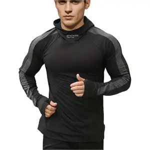 Breathable Men's Compression Hoodie for Autumn Runs