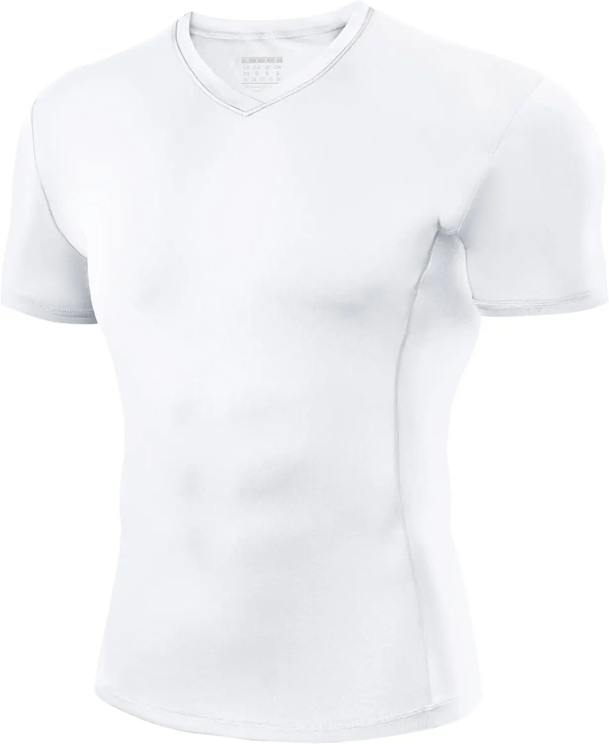 Mens Compression Shirt Short Sleeve, V-Neck Gym Running Sports T-Shirt, Cool Dry Athletic Base Layer Undershirts(Gift)