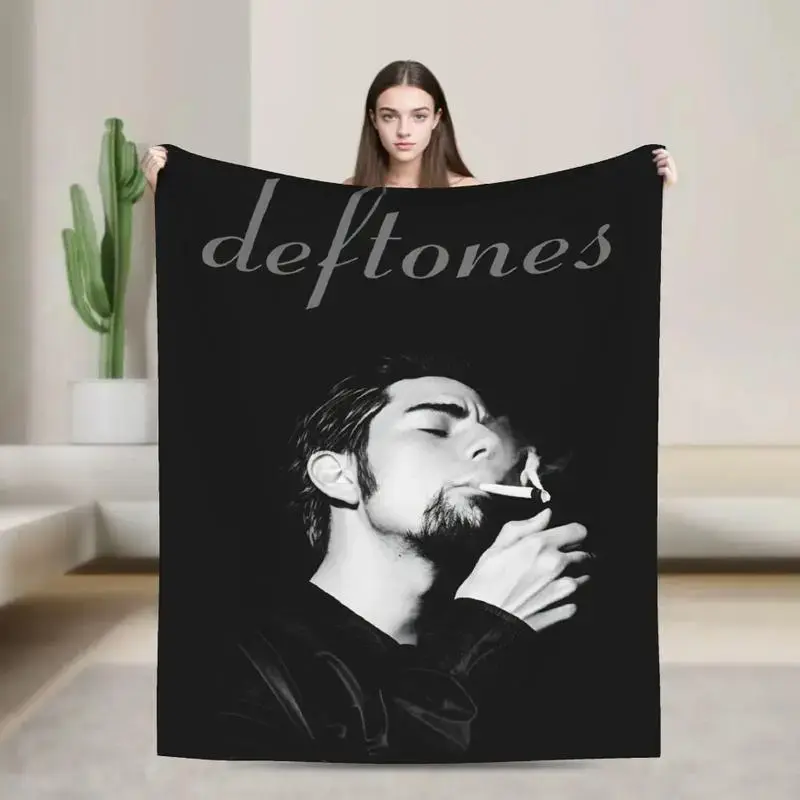 Soft Cozy Deft0.nes Metal Band Sherpa Fleece Blanket, Music Design Throw Blanket, Soft Cozy Music Fan Blanket, Bedroom Decor, Gift for Fans