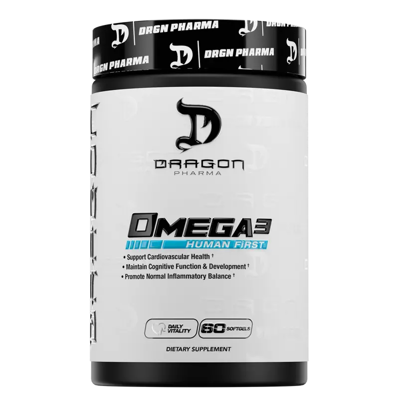 Dragon Pharma Omega 3 - EPA and DHA Supplement - 60 Softgel Capsules for Heart Health & Brain Support