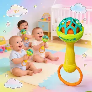 Baby Rattle Toy, Infant Sensory Rattle, Handheld Baby Rattle, Early Education Toy, Teething Rattle, Developmental Baby Toy, Baptism Gift, Play