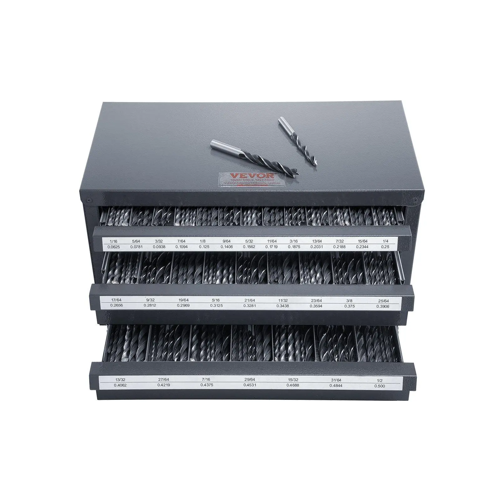 【DealsForYouDays】VEVOR Drill Bit Dispenser Cabinet Three-Drawer Drill Bit Organizer Cabinet for 1/16" to 1/2"Steel Drill Dispenser Organizer Cabinet with LabelsStackable Drill Dispenser for Drill Bit Storage